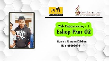 Web Programming 01 | eShop Vedio 02 | Java Institute