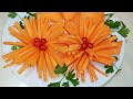 Хризантемы Из МОРКОВИ. Цветы из овощей.