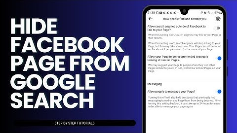 How To Hide Facebook Page From Google Search