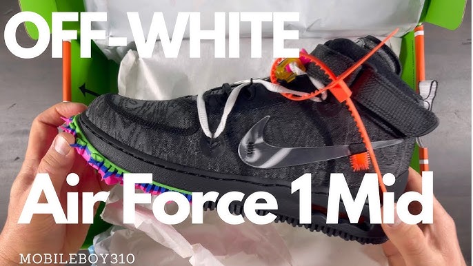 Off White Nike Air Force 1 Mid White Graffiti on feet 🎨 Full review
