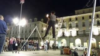 corda mole con scala / slack wire with the ladder.