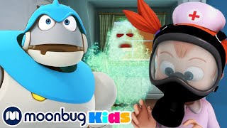 Germ Fight  with Subtitles | Arpo the Robot | Cartoons for Kids | Moonbug Literacy