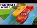 Cars Lightning McQueen Farthest Wins Race with Spongebob and the funny Funlings TT4U