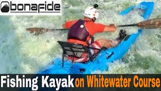 Paddling Fishing Kayak down Whitewater Course!