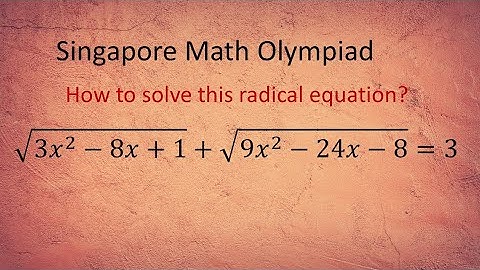 Solving Radical Equation With Two Radical | How to solve radical equation | Math Olympiad Training