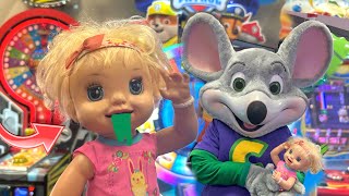 Baby Alive Danielle gets Sick and throws up at Chuck E. Cheese