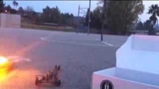 Rocket car test takes to the air!