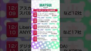 【12/8週 イベント】ANYCOLOR、タイミ―など年末決算続々！【松井証券】 #日本株  #投資  #決算 #shorts