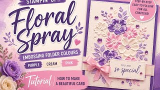Floral Spray Elegance – Embossed Beauty in Purple, Pink &amp; Cream