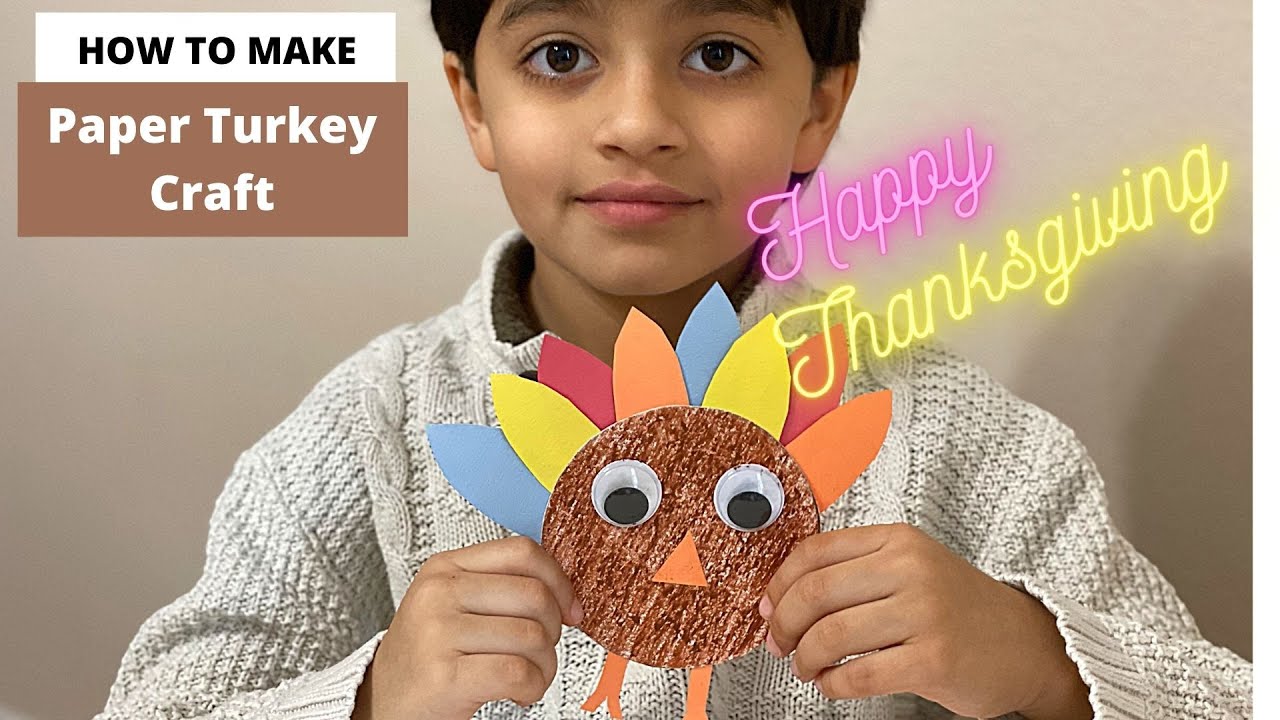 DIY How to make a Paper Turkey Thanksgiving decoration ideas YouTube