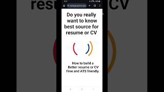 How to Create Free Resume | ATS Friendly CV for Interview | #ResumeTips #hack #resume #cv #tcs #tp