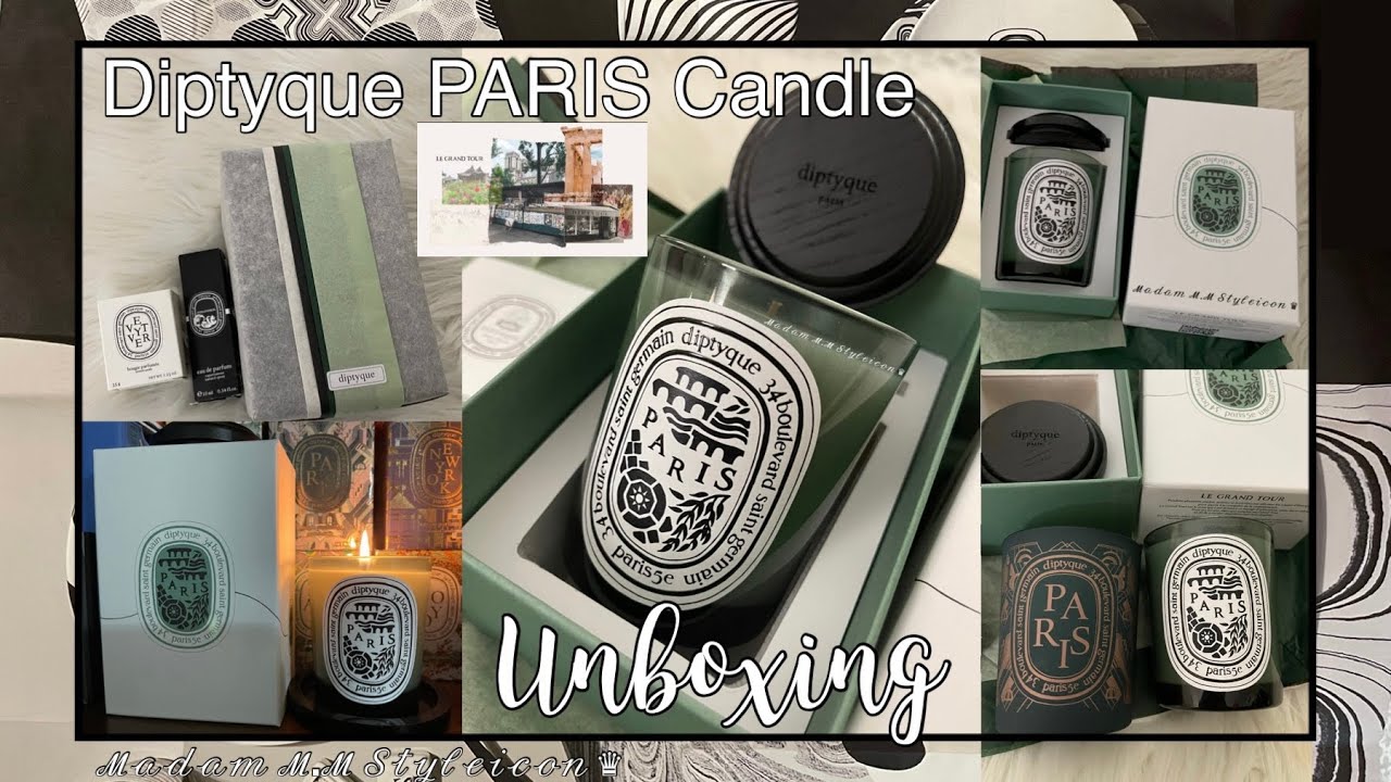 DIPTYQUE PARIS CANDLE LE GRAND TOUR UNBOXING COMPARISON TO PARIS CITY