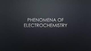 MME3101- Material degradation - Phenomena of Electrochemistry