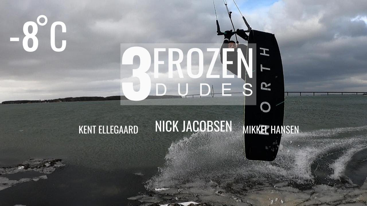 Three dudes Having fun in -8 degrees / Close to 40 knots! 