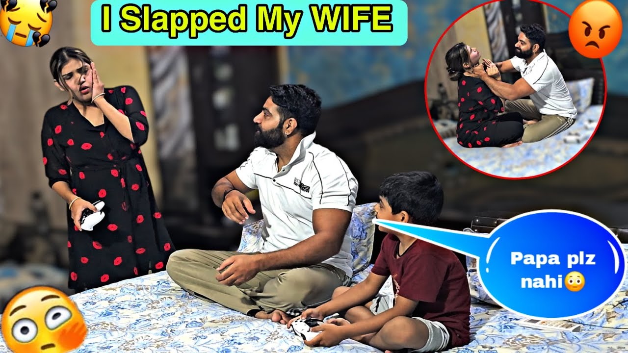 Slapping Prank Gone Real😳 Ye Prank Nahi karna tha😭 #viralvideo #husbandwife