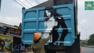 VIRAL!! Request Pelanggan' Airbrush Nyoret Mobil DAM TRUCK!!