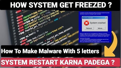 How to Make Malware? | Make Malware in Notepad| System Freeze | Virus| .bat file sey Virus agaya ?