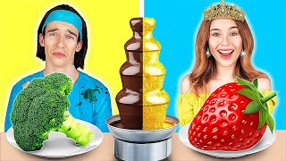 Reto de Fondue de Chocolate Rich Girl vs Broke Boy / Reto de Fondue de Chocolate Fountain