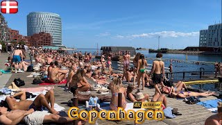 Sandkaj Harbour Bath Beach | Copenhagen Denmark | 4K Walk | June 2023 | Bikini Beach #Sunbathe