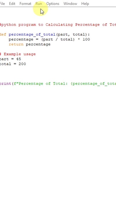 python program to calculate the percentage total #pythontutor #coding # ...
