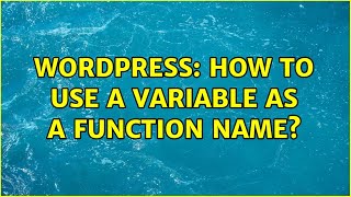 Wordpress: How to use a variable as a function name? Profile