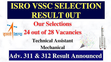 ISRO VSSC FINAL SELECTION RESULT ANNOUNCED
