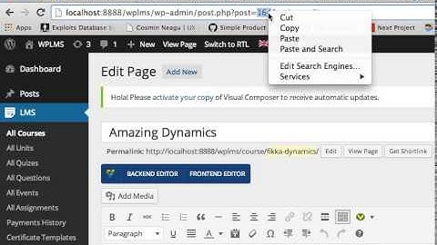 WPLMS : How to get the Course id of a course