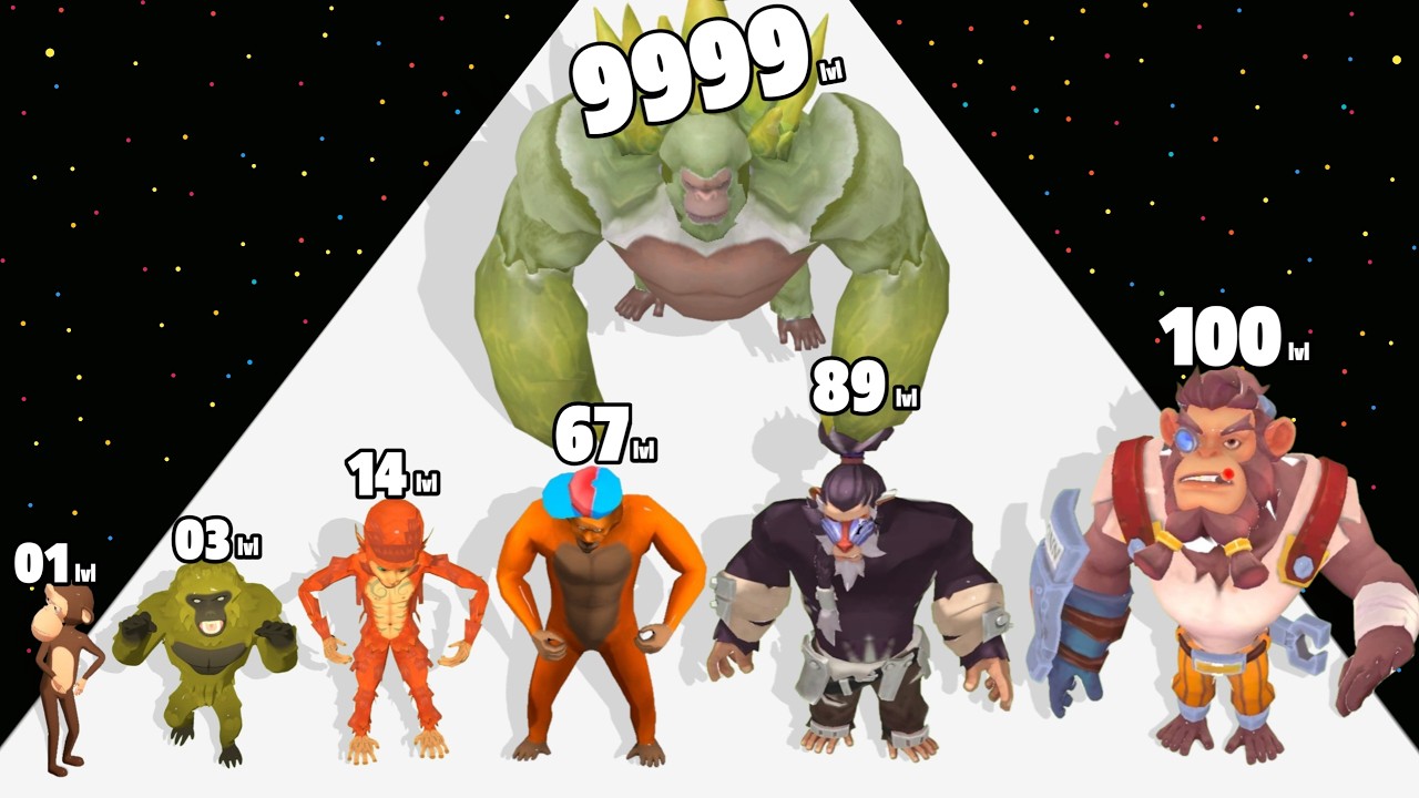 Ape Evolution Run 3D - Level Up Apes Max Level Gameplay (New Update) Apes Runner Evolution