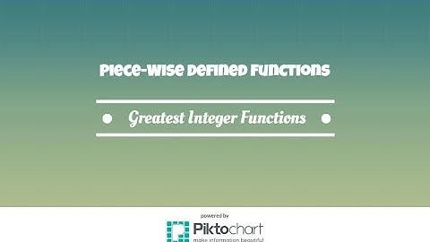 How to graph piece wise defined functions and the greatest integer functions