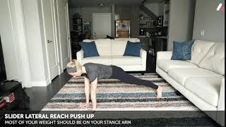 Slider Lateral Reach Pushup