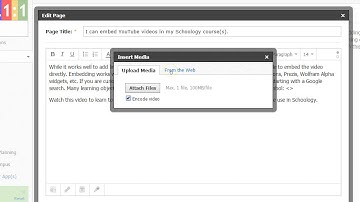 Schoology: Embed a YouTube Video