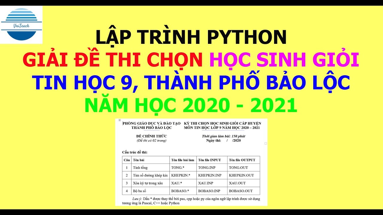 H ng d n gi i thi ch n hsg m n tin h c 9 th nh ph b o l c l p