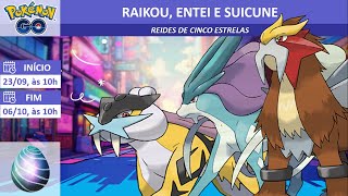 Raikou, Entei e Suicune em Reides de cinco estrelas