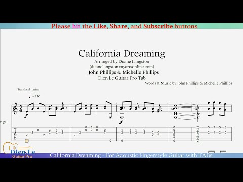 California Dreaming – For Acoustic Fingerstyle Guitar with TABs