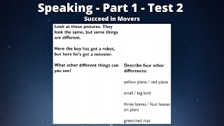 2.1 | Speaking - Part 1 - Test 2 | Succeed in Movers
