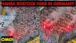 Hansa Rostock Fans at Aachen in Germany's 3. Liga