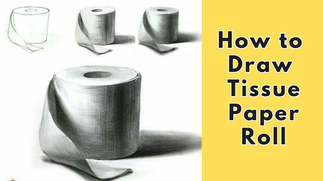 How to Draw Objects Drawing | Tissue Paper Roll | Easy Pencil Shading | Charcoal Drawing and Shading
