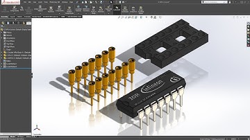 Solidworks Create 3D Model [DIP14 IC Socket and Assembly]