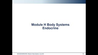 Module H: Body Systems - Endocrine