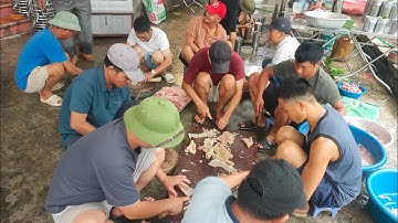 TOÀN CẢNH LÀM CỖ ĐÁM CƯỚI QUÊ HƯƠNG THÁI BÌNH cỗ quê lòng lợn tiết canh