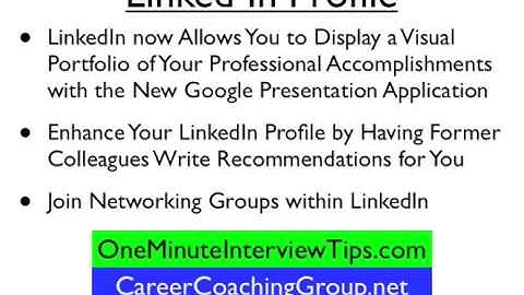 OneMinuteInterviewTips.com - LinkedIn Tips