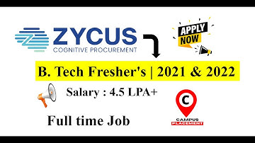 zycus off campus recruitment | Fresher 2021 & 2022 |  BE/B Tech/B.Sc/BCA/MCA | can Apply Now