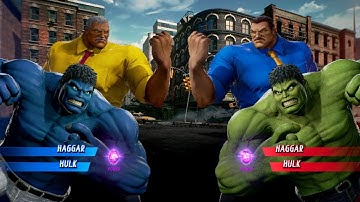 Haggar & Hulk Vs Haggar & HULK [Very Hard]AI Marvel Capcom infinite Gameplay