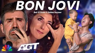 Golden Buzzer The Judges cry hearing Bon Jovi song with a strange baby whose voice was extraordinary screenshot 3