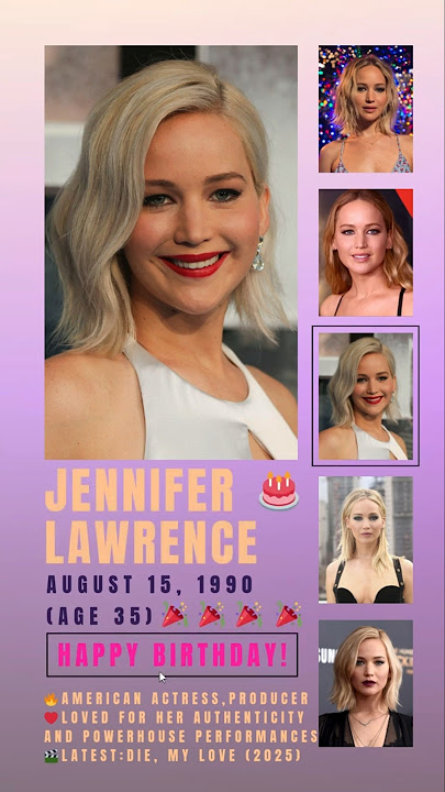 🎉 Jennifer Lawrence Turns 35 – Hollywood’s Beloved Star!❤️#hollywood #stars #trending #youtubeshorts