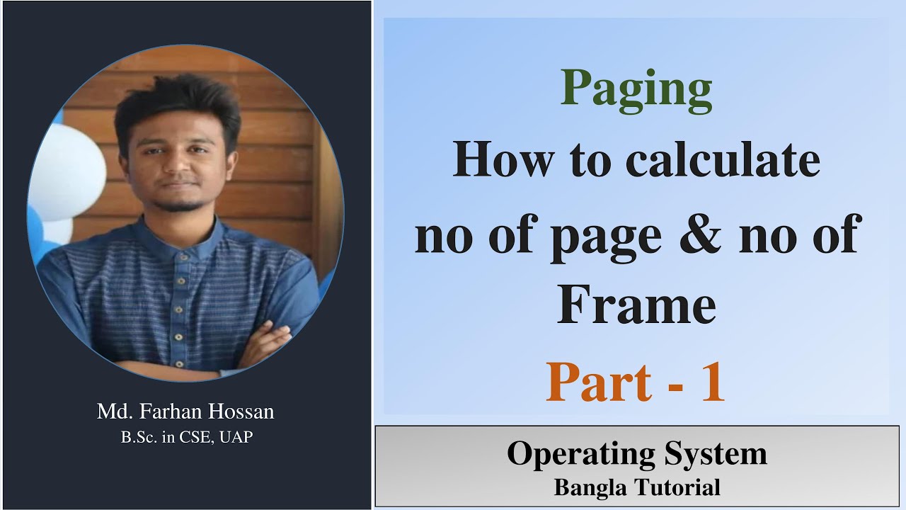Calculate no of Page & no of Frame | Part-1| Paging | Operating System ...