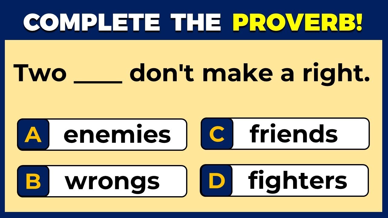 English Proverbs Quiz: Can You Get A Perfect Score? #challenge 5 - YouTube