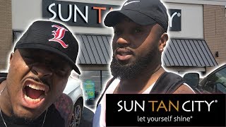 SUN TAN CITY | BLACK GUYS GO TO TANNING BED SALON | BEFORE AND AFTER