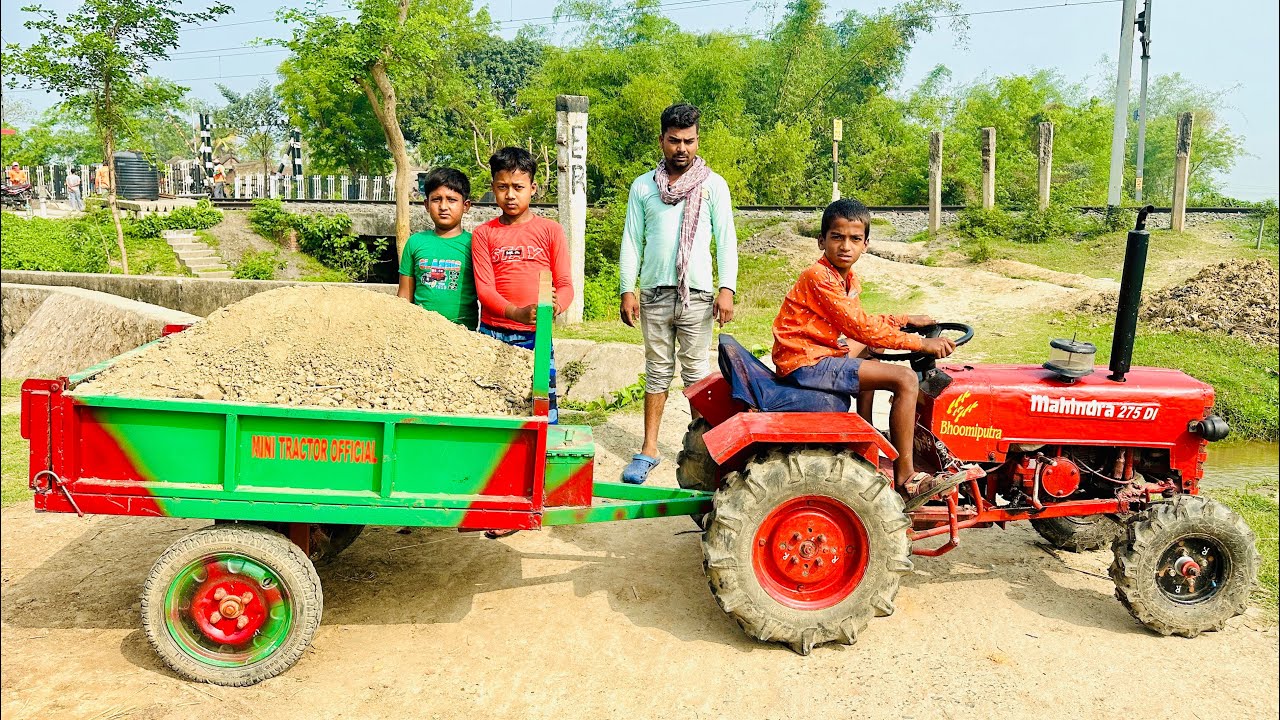 We Loaded a Trolley Over Loaded Soil in the Mini Tractor And Repaired the Road | Mini Tractor