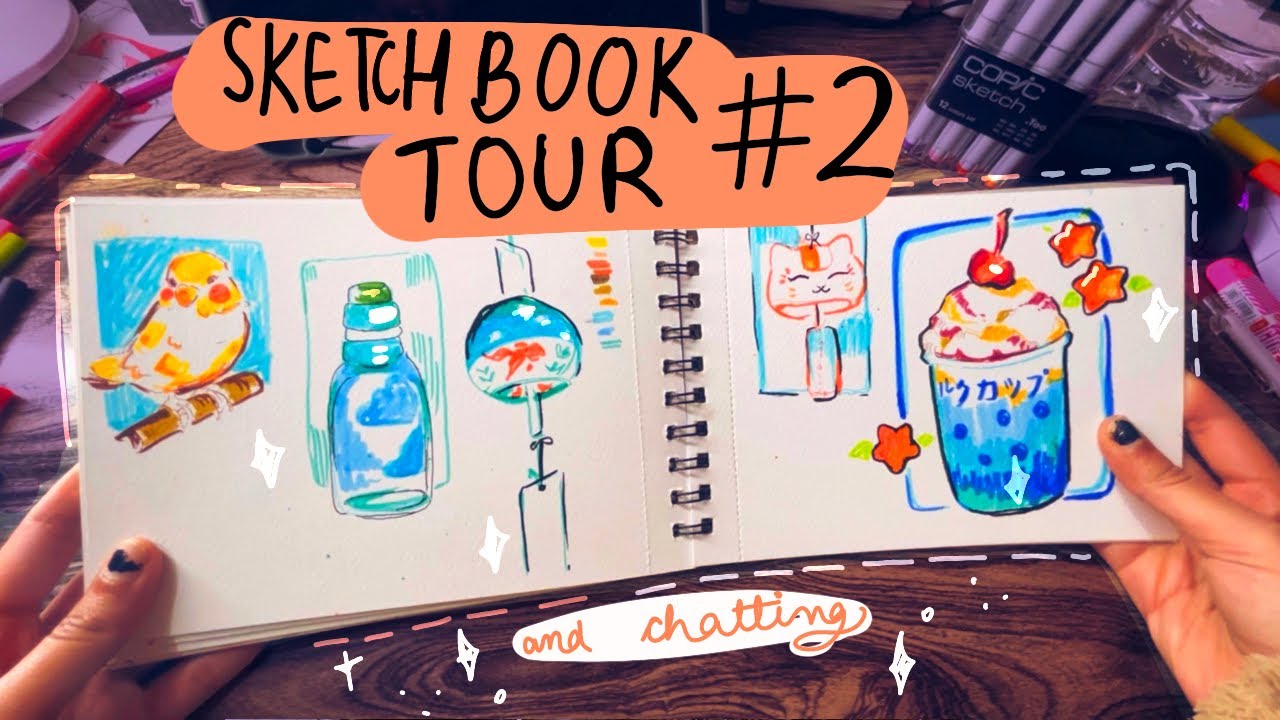 Sketchbook tour - my first sketchbook of the year 💖 - YouTube